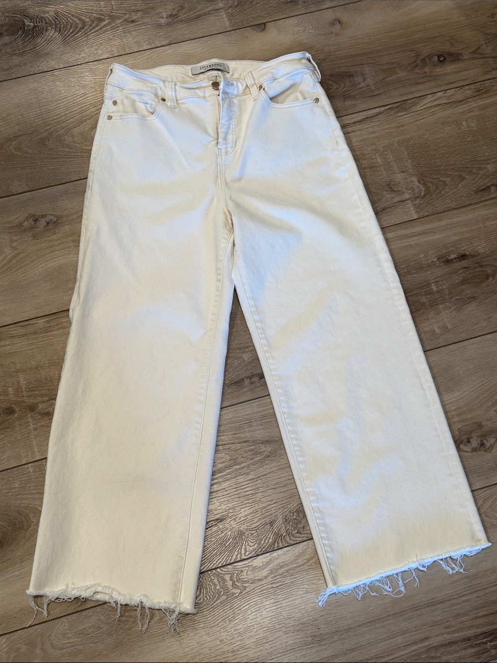 Liverpool Los Angeles Stride High-Rise Wide Leg with Cut Hem in Seaside Dunes